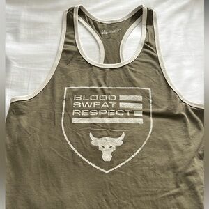 Under Armour Green Tank Top with Racerback and Bold Design